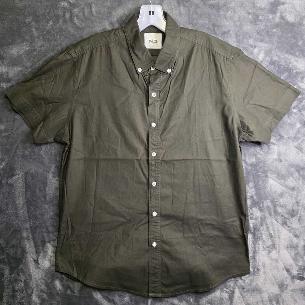 Batch Mens  Olive Green Casual Button Down Shirt